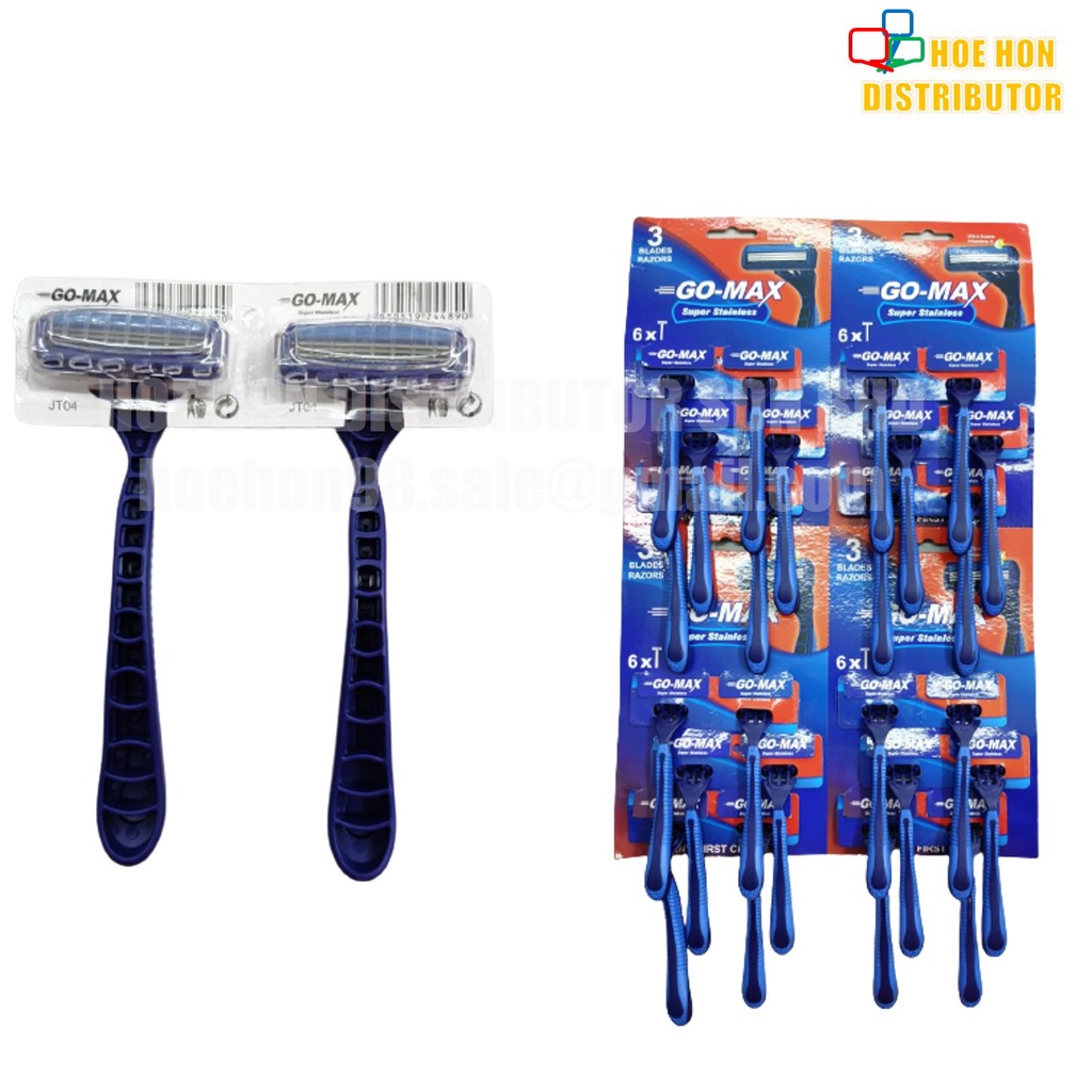 Go-Max Super Stainless Blue 3 Blades Disposable Razor 1pc JT04 | Shopee ...