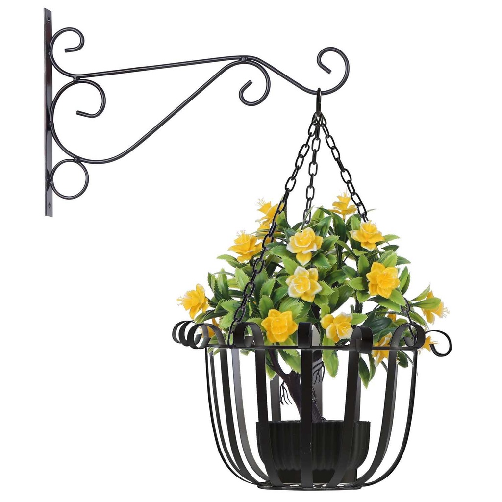 Hanging Planter Basket Flower Pot Holder Round Iron Hanging Planter Pot