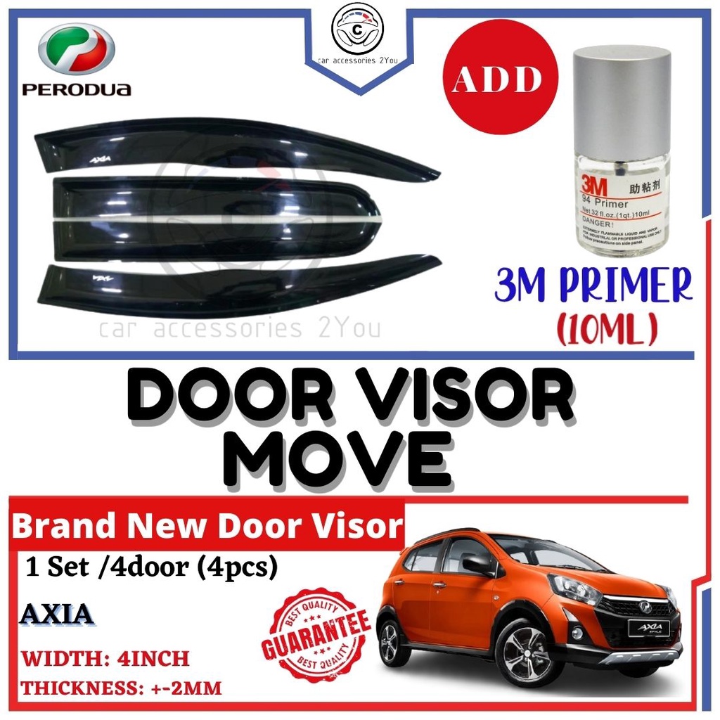 Perodua Axia ( 2014- 2022 )Door Visor Move Wind Deflector Air Press ...