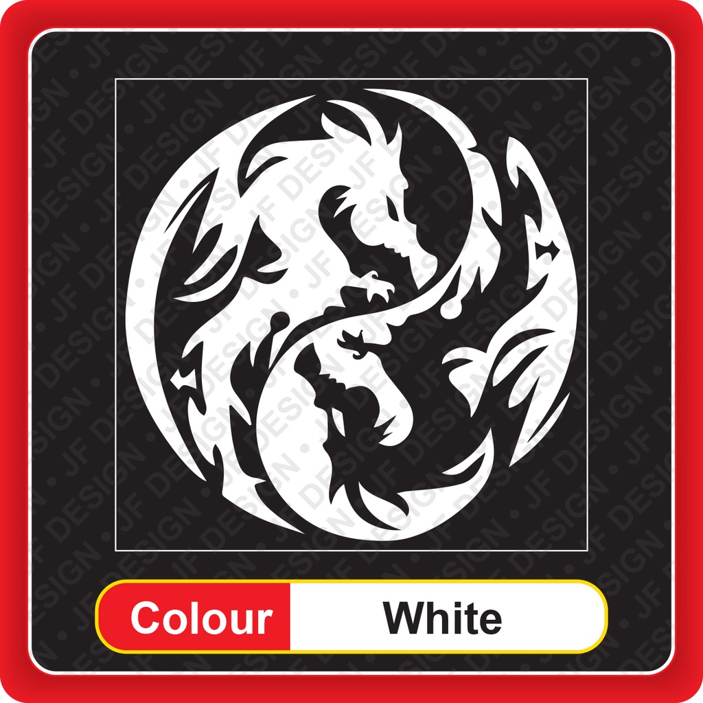 [324]Quality Car Sticker Dragon [12cm x 12cm][Sticker Cutting][Black ...