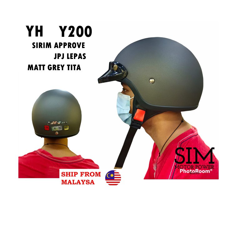 YH Y200 Helmet Steng SIze L 60Ccm with Sirim Cert Topi Keledar Separuh