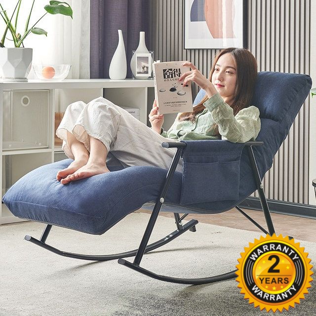 Fabric rocking chair recliner adult home lazy nap sofa simple modern rocking chair leisure chair