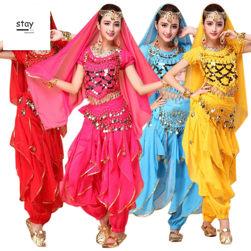 4pcs/set Belly Dance Costume Bollywood Costume Indian Dress Women