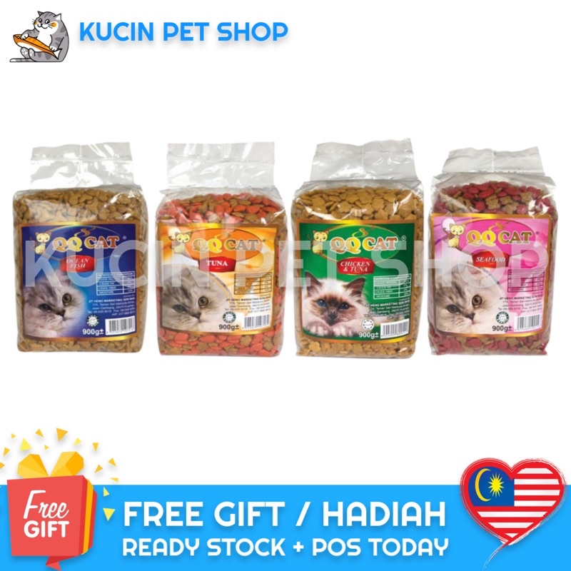 QQ CAT 900gram Dry Cat Food Malaysia Low Price Food Budget Cat