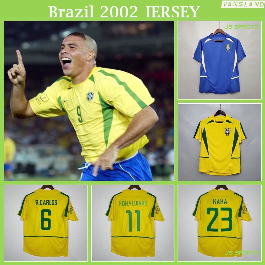 Brazil #11 Ronaldinho 2002 World Cup Nike jersey shirt camiseta