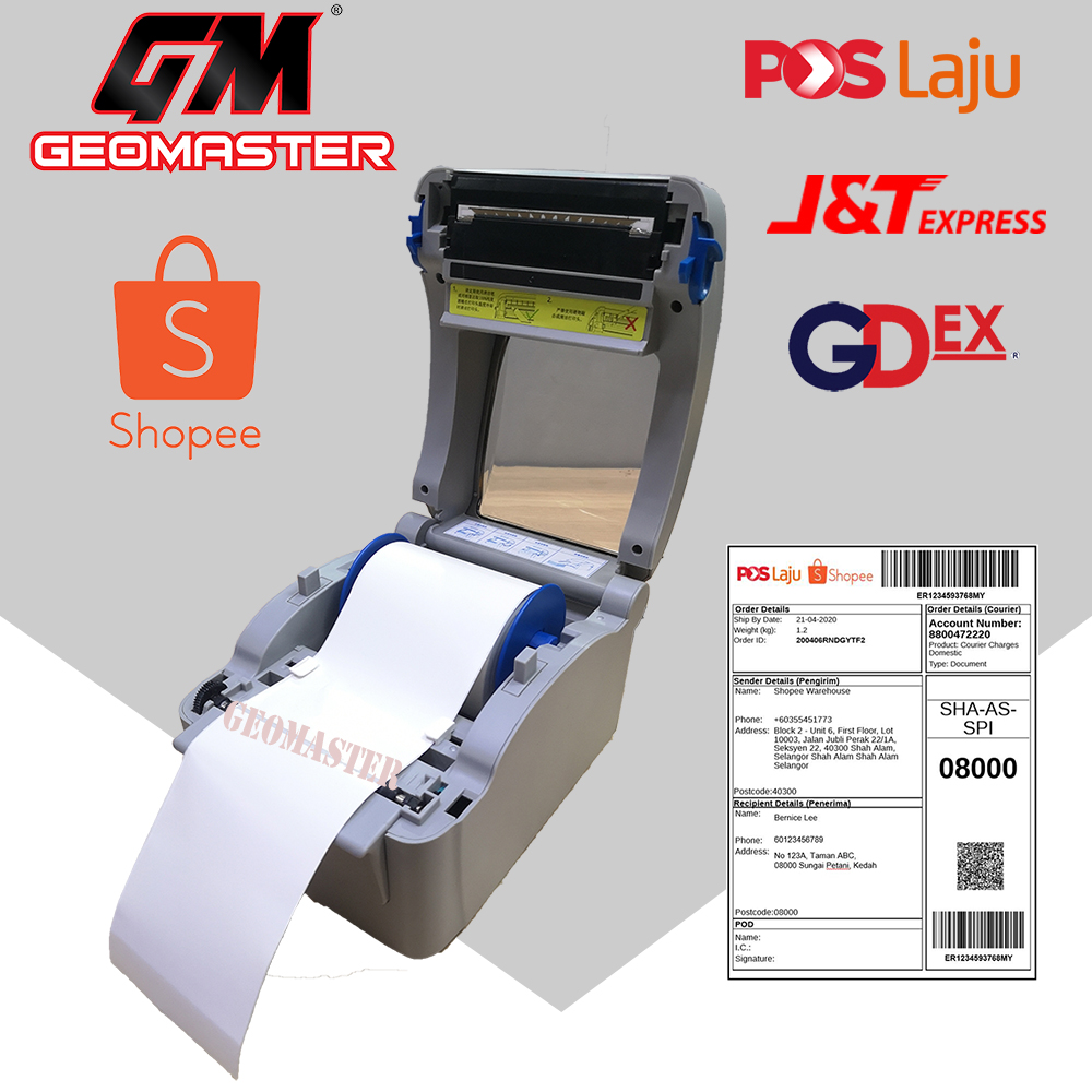 KL STOK A6 Label Thermal Printer Airway Bill Waybill Simple and Quick ...