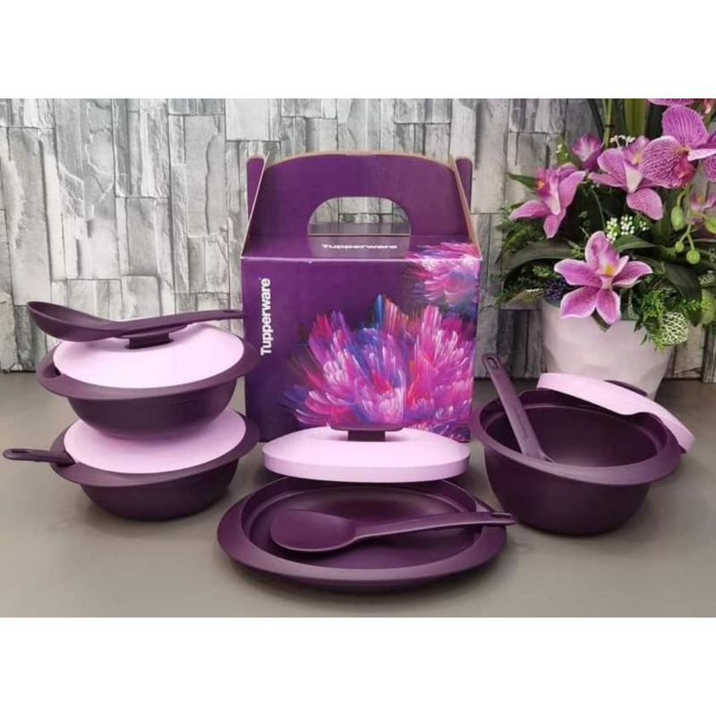 Tupperware Purple Royale Petit Serveware Set Shopee Malaysia