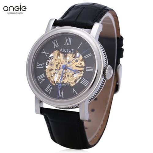 ANGIE LEPELS SERIES MEN AUTO MECHANICAL WATCH (BLACK) | Shopee Malaysia