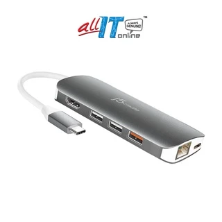 J5Create JCD384 USB-C Type-C to HDMI 4K / VGA / USB 3.0 / Gigabit Ethernet / SD & microSD Card Reader 10-in-1