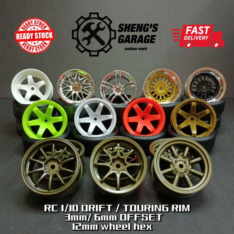Rc car 1/10 drift/touring sport rim wheel (3mm/6mm offset) | Shopee ...