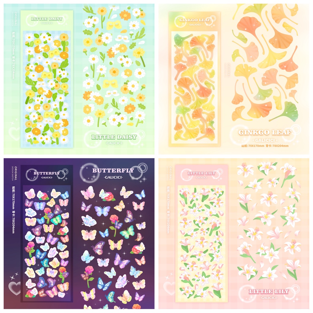GaLiCiCi Stickers flower stickers/butterfly stickers/hologram stickers ...