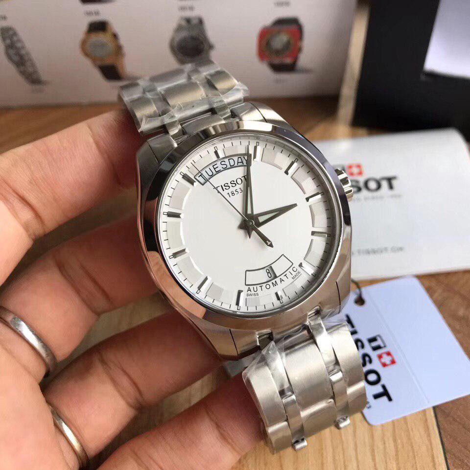 ORIGINAL TISSOT COUTURIER DAY-DATE SILVER DIAL T035.407.11.031.00 ...
