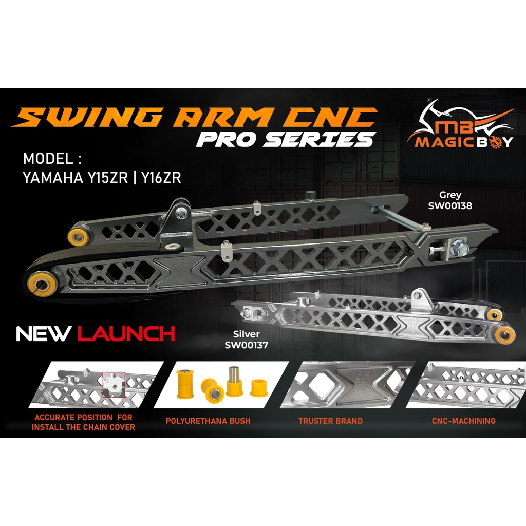 MAGIC BOY MB01 MB02 ARM CNC PRO Y15ZR SWING ARM PRO SILVER GREY Shopee Malaysia
