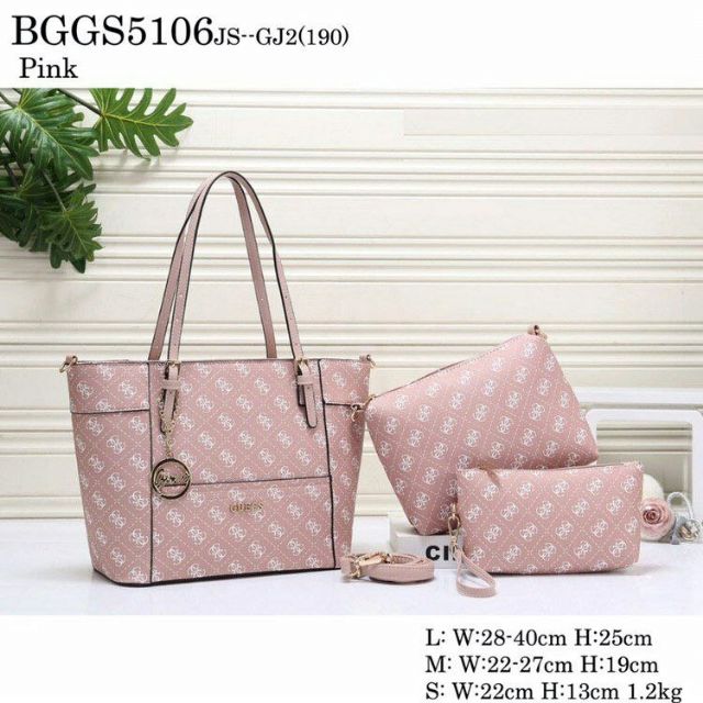 Guess Handbag Tote Bag Sling Bag Wristlet Set 3in1 Shopee