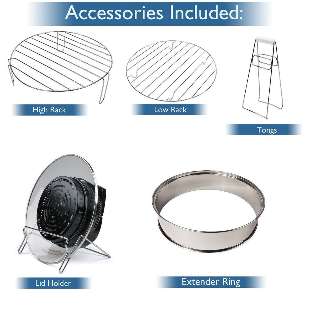 17L Halogen Convection Glass Bowl Oven w/ Stainless Steel Extension ...