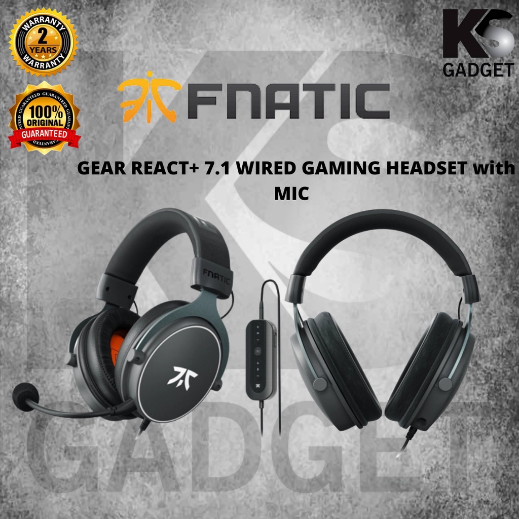 Fnatic React Wired Over The Ear Headset with Mic (Black) 
