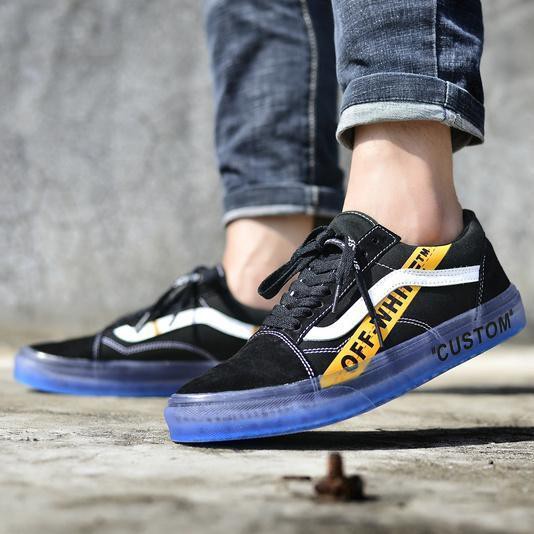 Off white x vans old skool custom on sale black