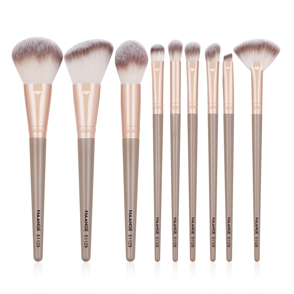 MAANGE 9Pcs Makeup Brush Suitable For Beginners Soft Blush On Brush Powder Brush Foundation
