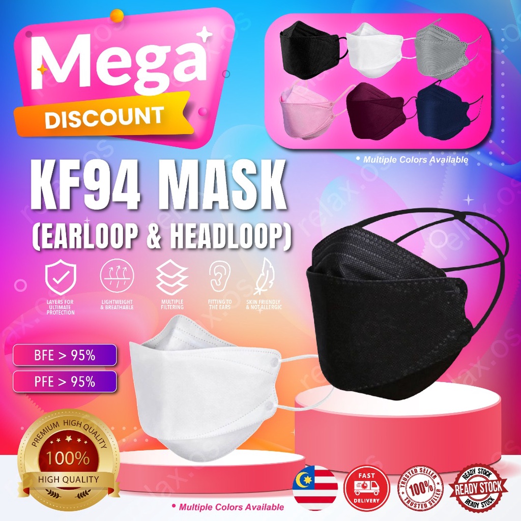 READY STOCK kf94 Mask head loop mask 4 ply non-Medical Mask Korean ...