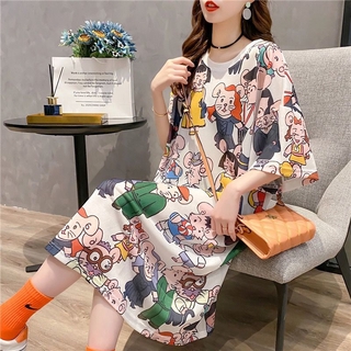 Cartoon print t cheap shirt dress