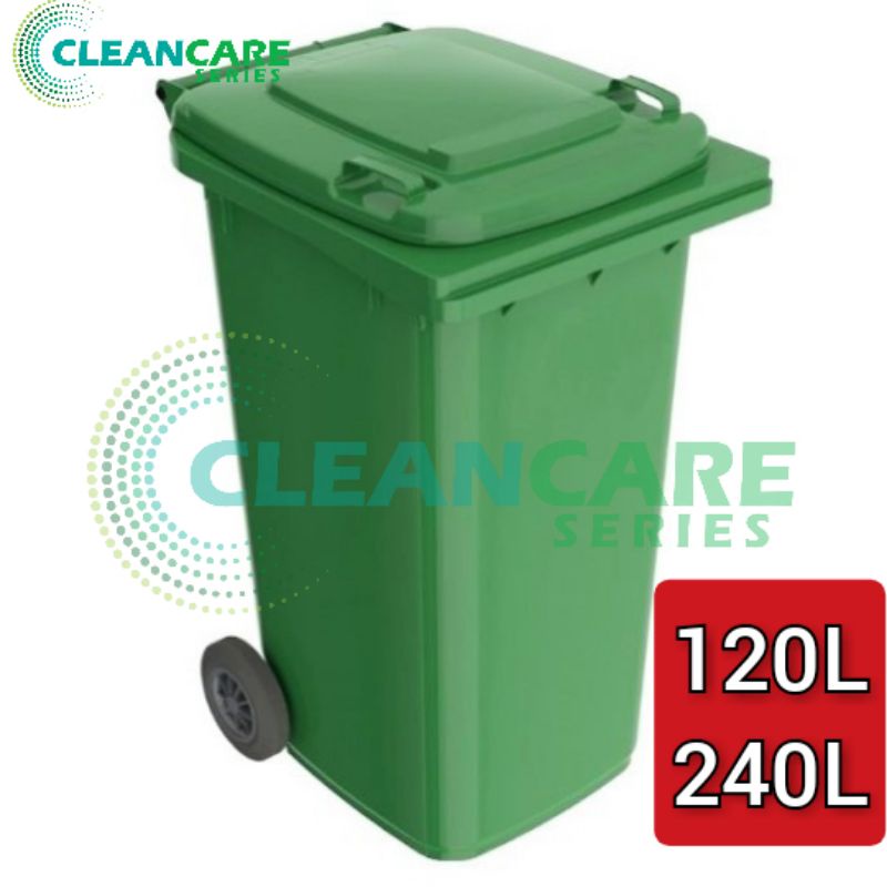 🔥WHOLESALE🔥240L Large Garbage bin with wheels/Green/Orange/Brown/Blue