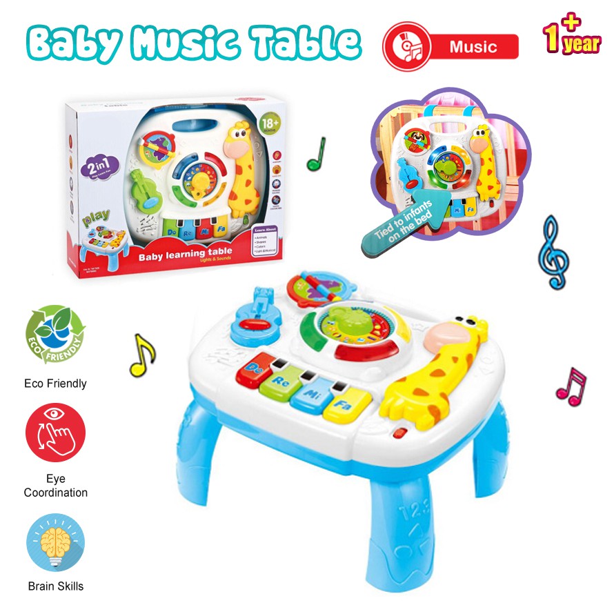 ALX Baby Kids 2 in 1 Table Piano Music LED Learning Hanger Toy (24cm ...