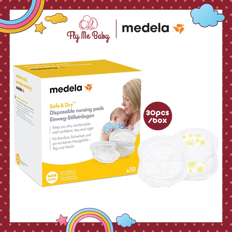 Fly Me Baby Medela Safe & Dry™ Disposable Nursing Pads (30 pcs) Pack NEW  Breast Pad Breastpad