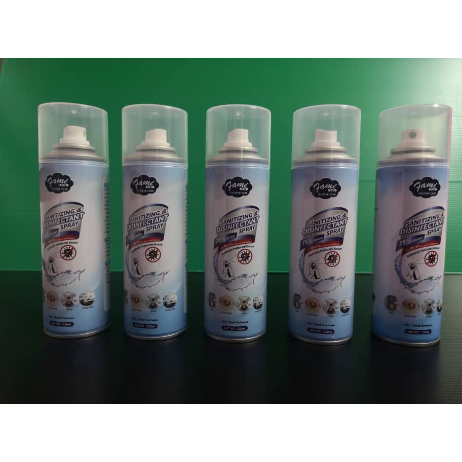 SANITIZING & DISINFECTANT SPRAY 75% ALCOHOL (AIR DISINFECTANT) 220ML ...
