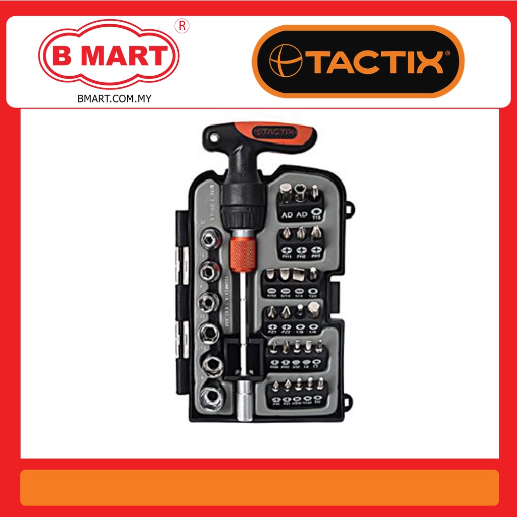 TACTIX MINI RATCHET T-HANDLE SET 32 PC - 900238 | Shopee Malaysia