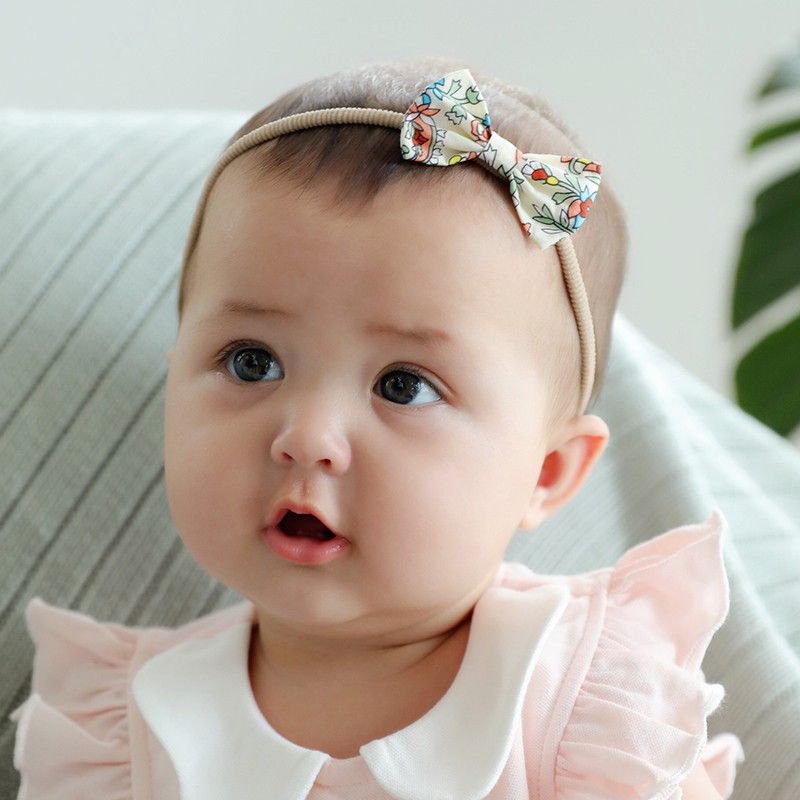 3pcs/set Baby Stretchy Headband Hair head gear Bow Traceless Nylon
