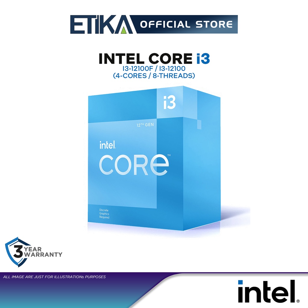 Intel Core i3-12100F 12th Gen Alder Lake Desktop Processor, LGA