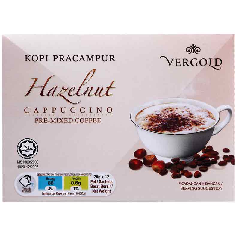Vergold Hazelnut Cappuccino (12 sachets x 20g) Shopee Malaysia