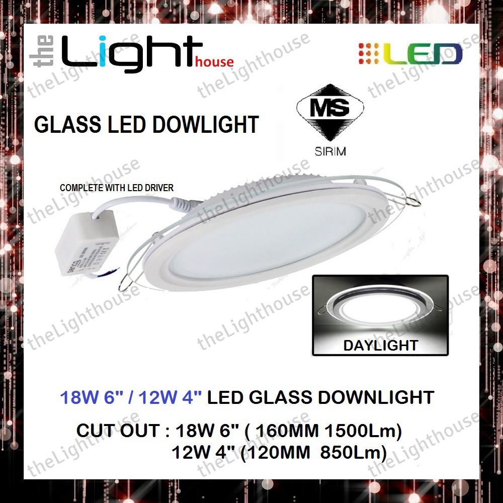 4INCH 6INCH 12W 18W GLASS FRAME LED Downlight Round / LED DOWNLIGHT ...