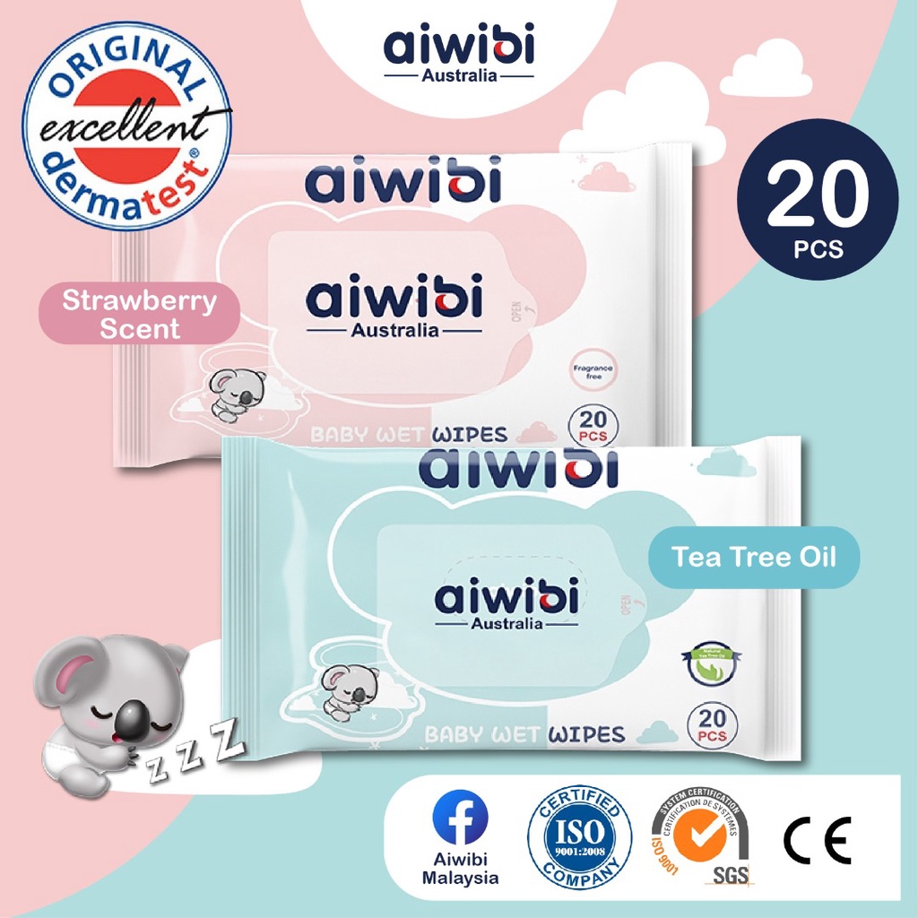 Aiwibi Australia Baby wet wipes/Natural Tea Tree Oil/baby tissue-20pcs ...