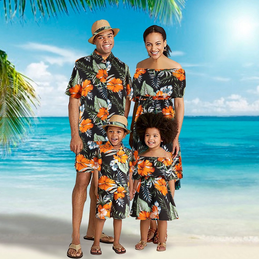Vacation Outfits Matching Hawaiian Shirt Or Fairy Dress For