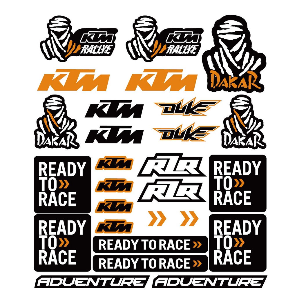 2X Adesivo Sticker Compatibile KTM READY TO RACE Superduke Adventure MOTO  VINILE 