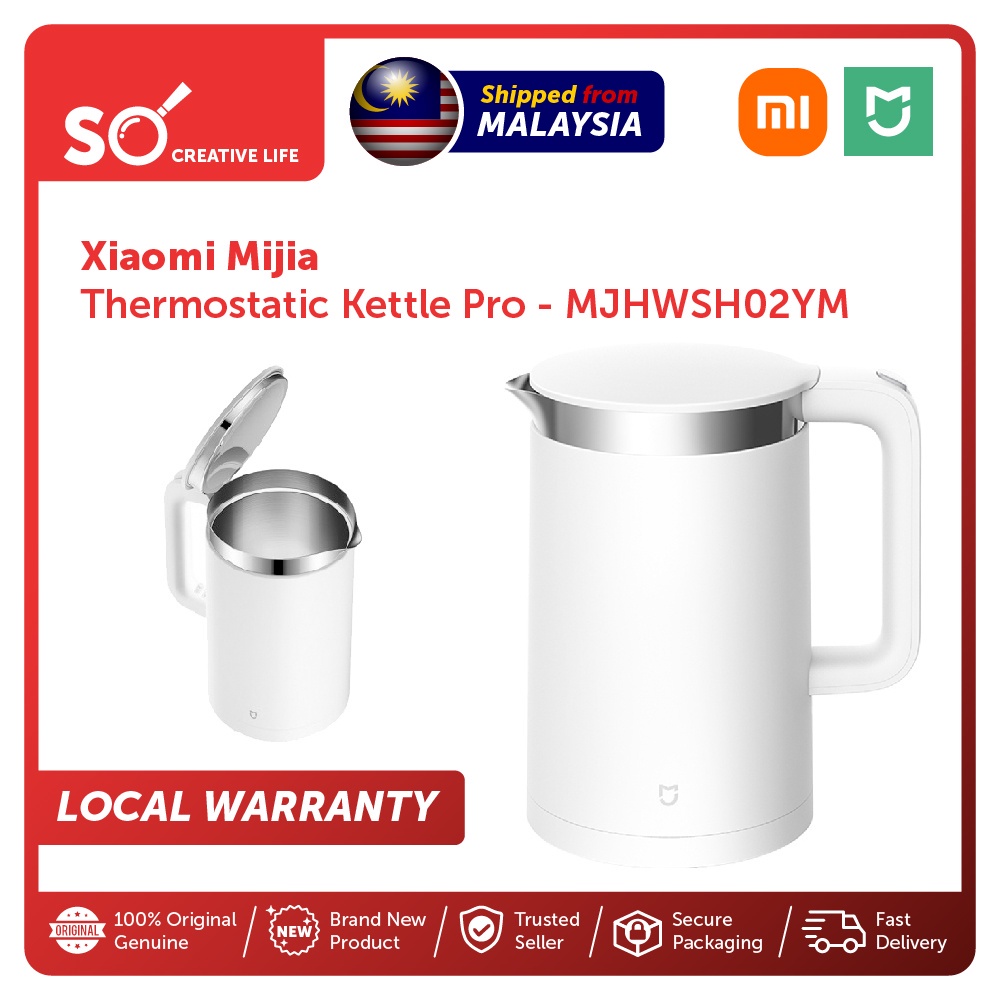 Xiaomi Mijia Thermostatic Kettle Pro MJHWSH02YM, FREE 3 Pins Convertor, 1.5L Capacity, APP Control