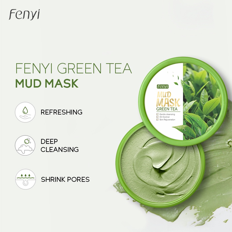 Fenyi Green Tea Mud Mask Face Cleansing Clay Mask Reduce Acne Pores
