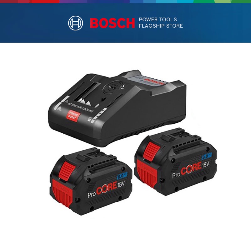 Bosch Starter-Set Professional 18V : 2x Batteries ProCORE 8,0 Ah +