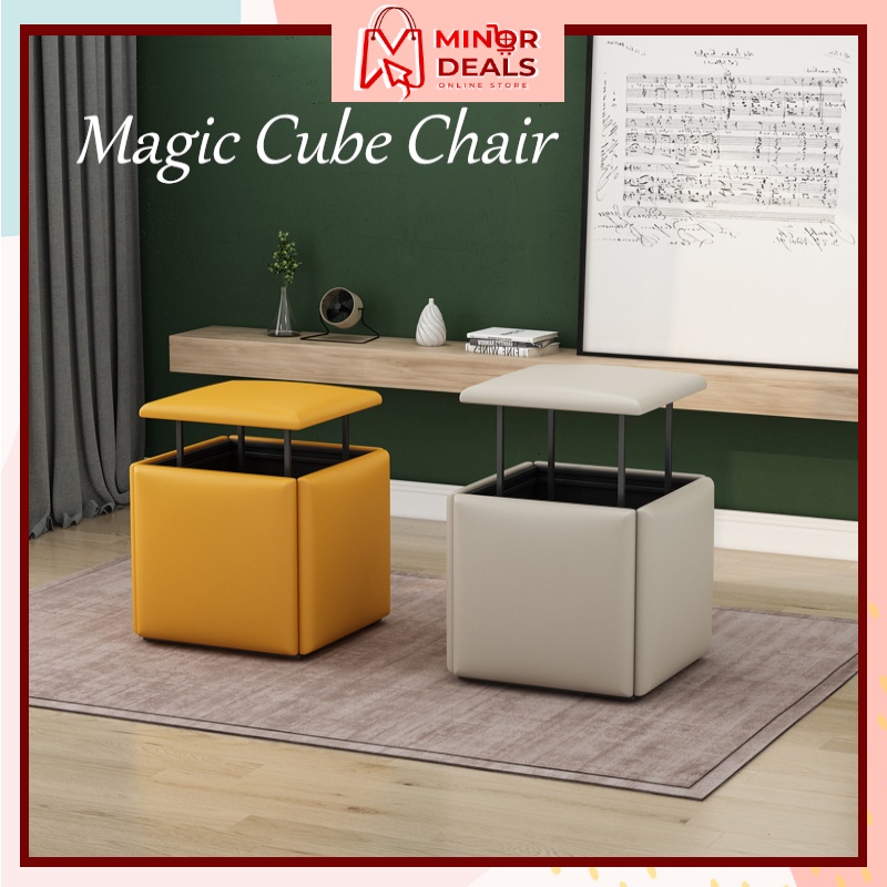 Cube Ottoman Space Saving Chair In One Stool Cube Nesting Stool