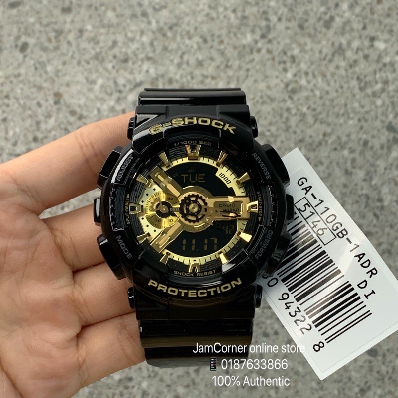 G shock ga 110 gold black best sale