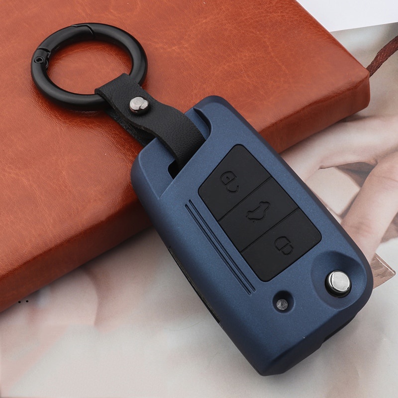 Silicon Carbon Fiber ABS Matte Car Key Cover Case For Volkswagen VW ...