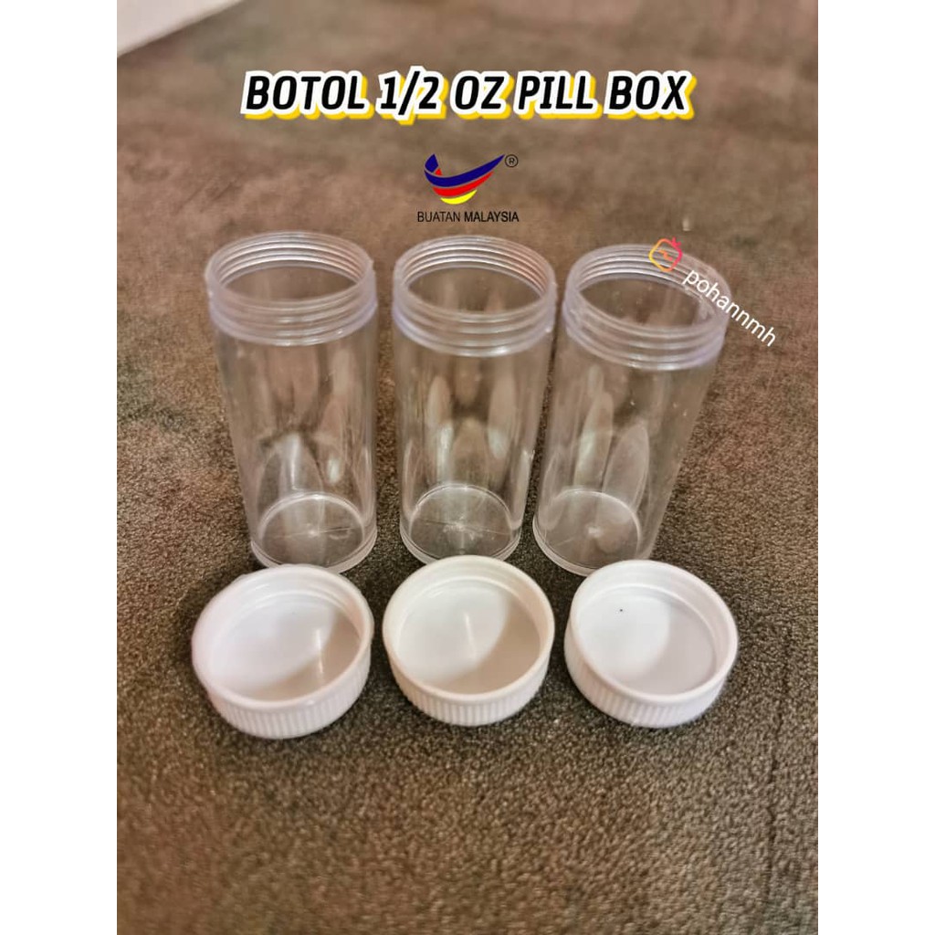 1/2OZ SR PILL BOX TRANSPARENT WHITE ONLY | Shopee Malaysia