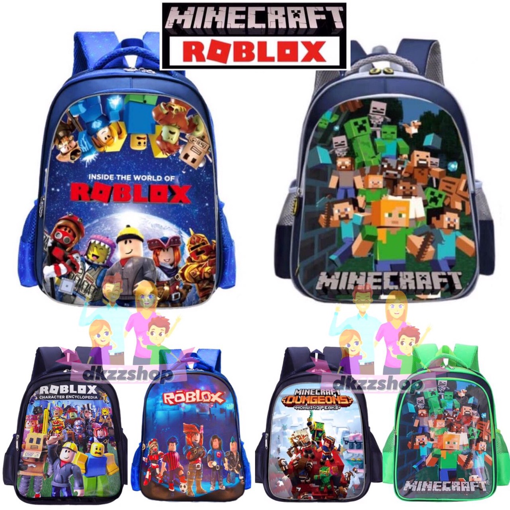 Kids Backpack Roblox Minecraft school primary pre school back pack 38cm ...
