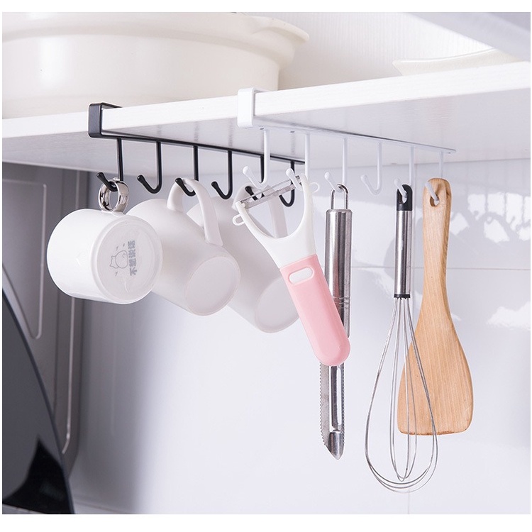 Cabinet Hanger rack Sangkut Rak Kabinet Hook 6 hook cup holder Metal ...