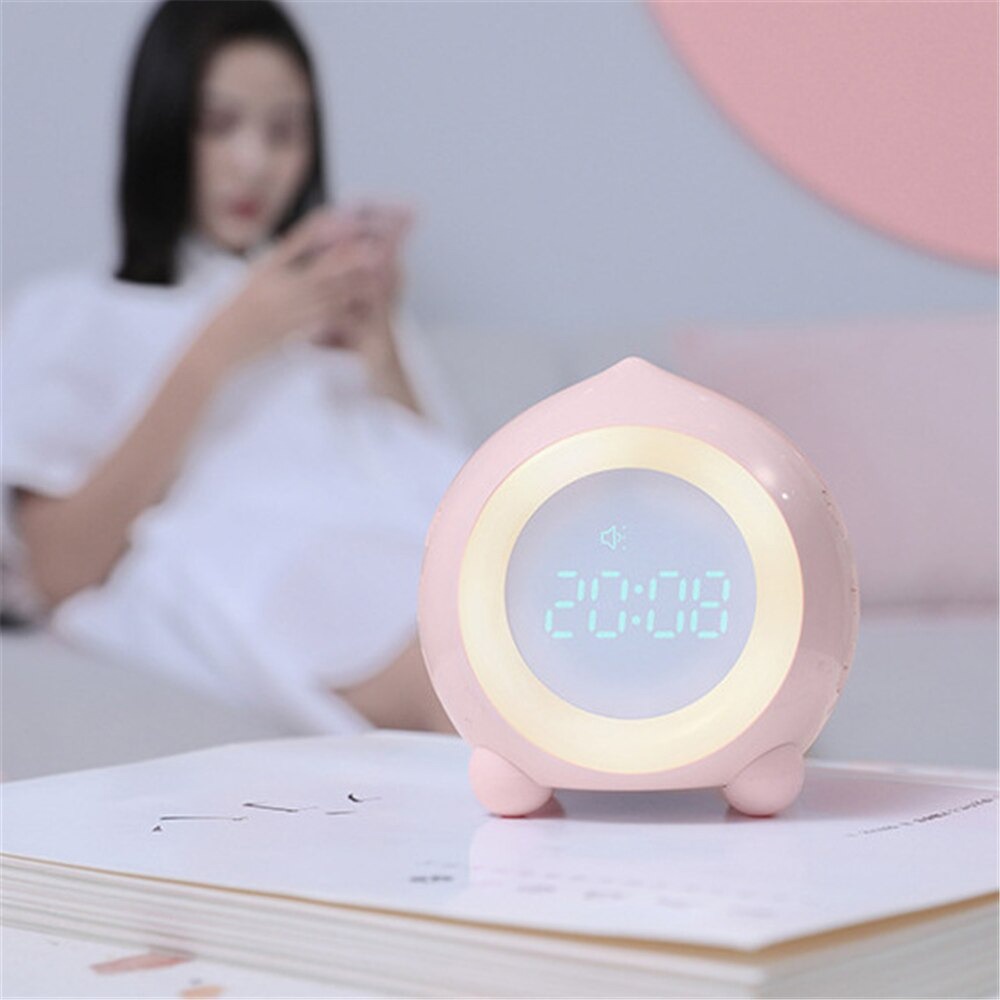 ids Cute Alarm Clock Peach Shape Alarm Clock Speaker LED Digital Clock ...