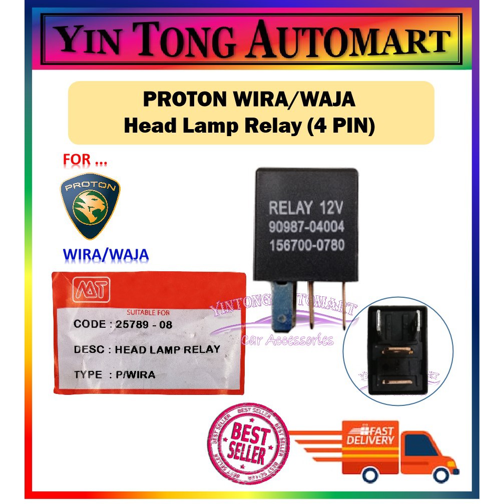 PROTON WIRA/WAJA Head Lamp Relay (4 PIN) | Shopee Malaysia