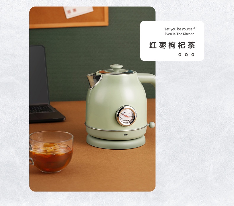 Xiaomi OCOOKER Electric Kettle (Retro Thermometer displayed, 1.7L large
