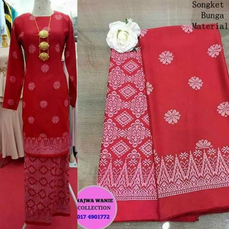 Kain Pasang Songket Bunga Tabur Kain Sakura Shopee Malaysia