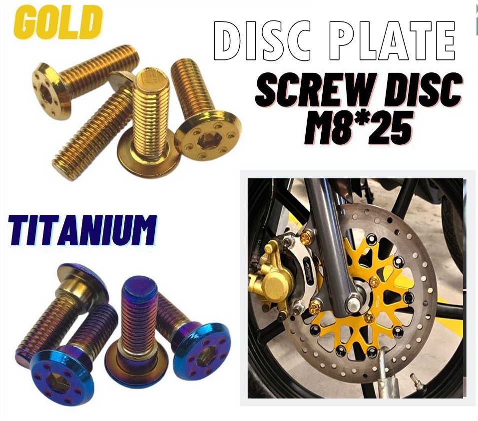 M8x25 Skru Disc Plate SCREW TITANIUM 5 YAMAHA HONDA UNIVERSAL DISK SKRU ...